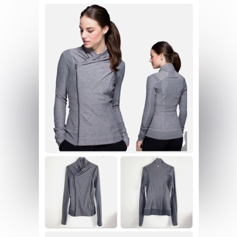 Lululemon Bhakti Double Zipper Yoga Jacket in
Heather Slate Gray
Size 4